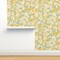 Vintage Style Floral Butter Yellow Flower Retro 1970S Custom Pre-pasted Wallpaper by Spoonflower Pre-Pasted Wallpaper 2FT Wide